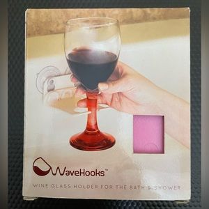 Pink WaveHooks Wine Glass Holder for the Bath & Shower